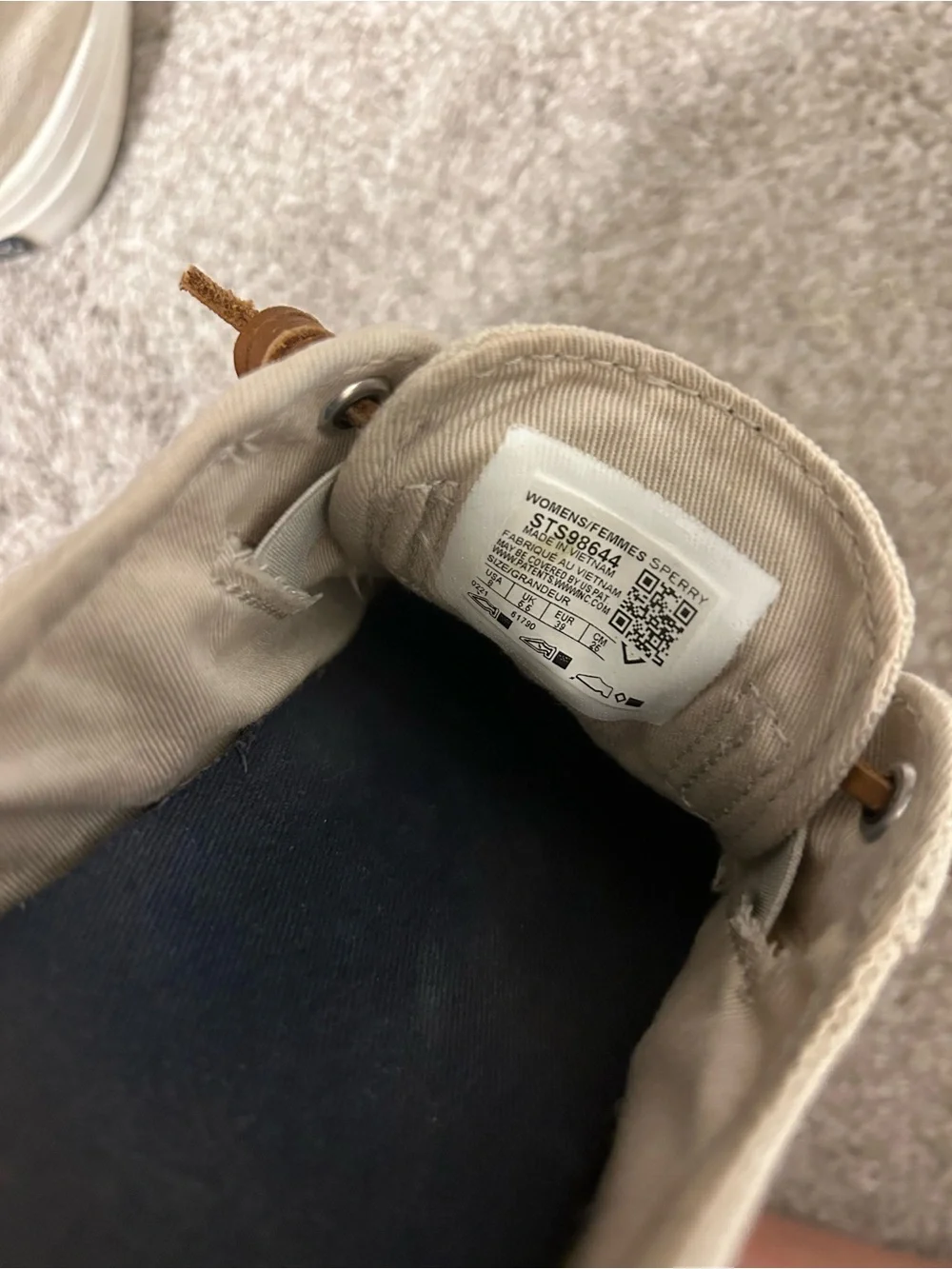 Sperry Women’s Canvas Low-Top Sneakers with Brown Leather Laces